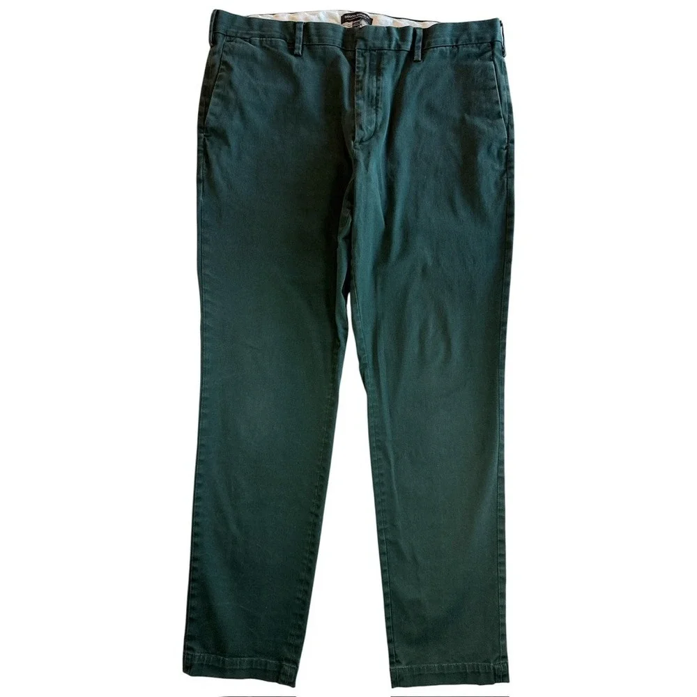 Banana Republic Fulton Skinny Fit Mens 38x34 Emerald Green Chino‎ Pants